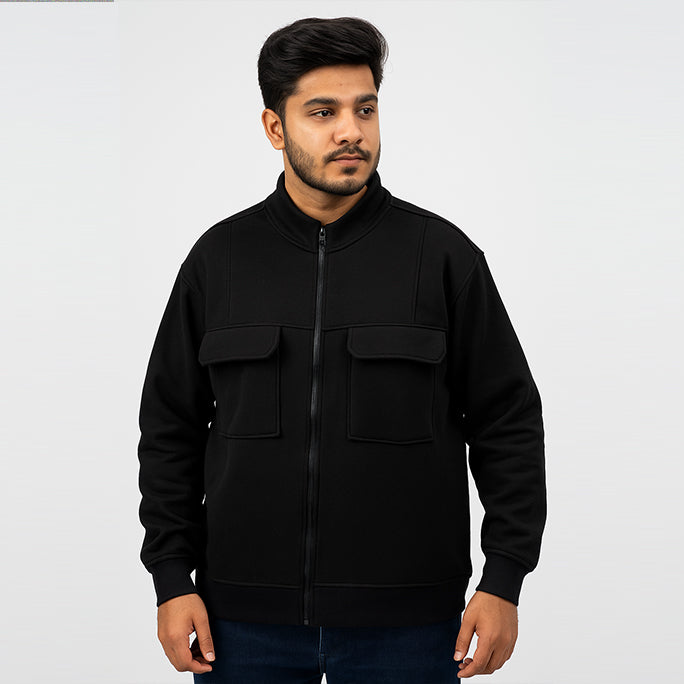 Classic Black Zip-Up Sweatshirt