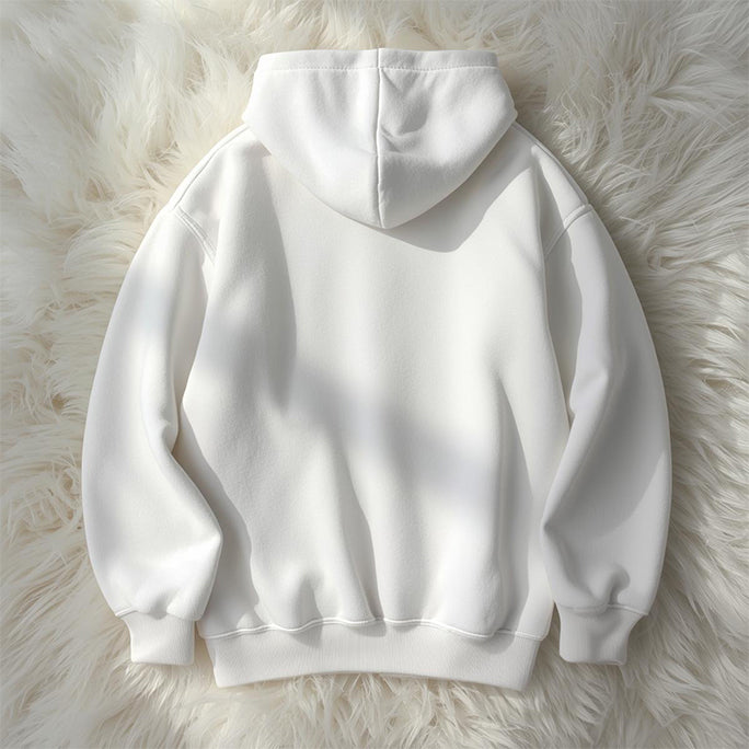 Pure White Oversized Fleece Hoodie – Ultra Soft Winter Essential