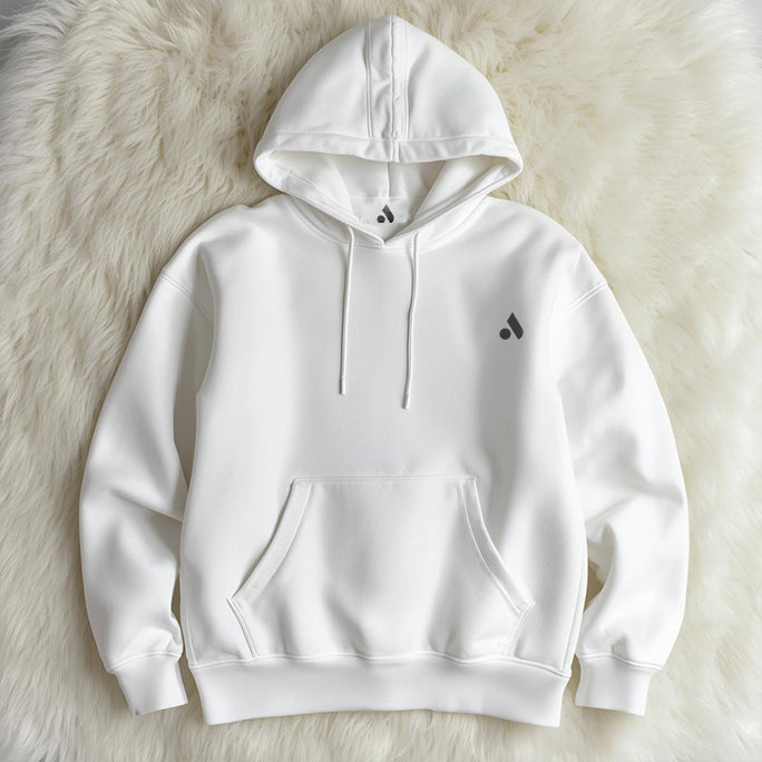 Pure White Oversized Fleece Hoodie – Ultra Soft Winter Essential