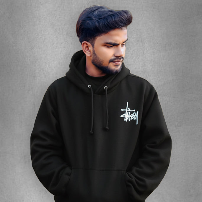 Black Oversized Fleece Hoodie